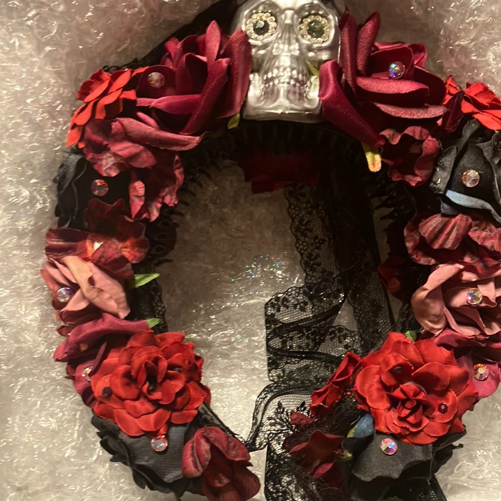 Gothic Skull Floral Headband